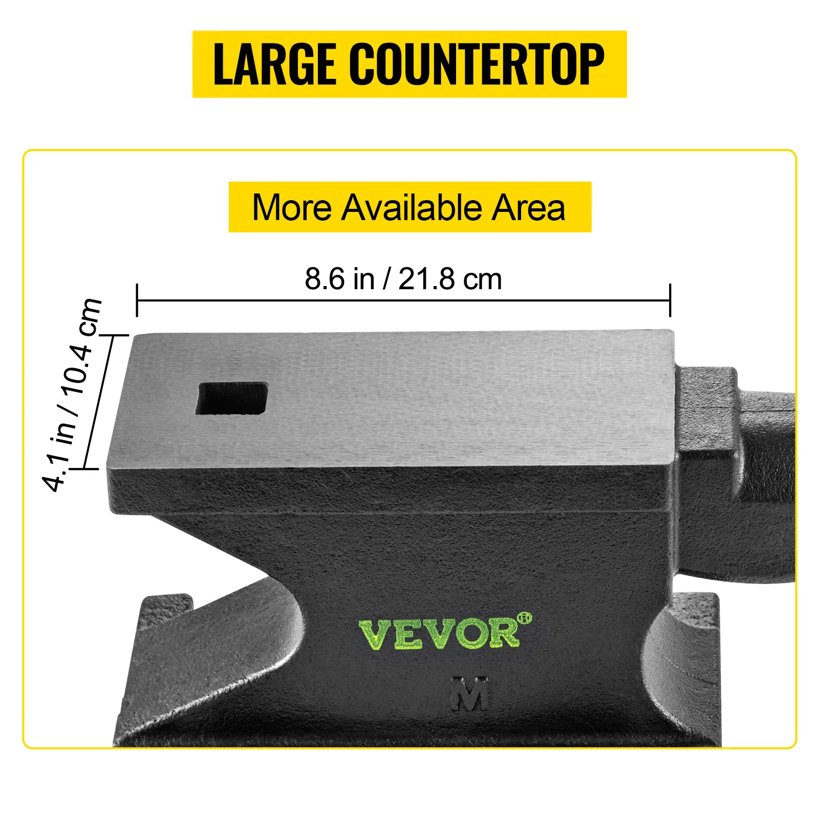 VEVOR gietijzeren aambeeld met groot aanrechtblad, werkruimte van 8,6 x 4,1 inch.