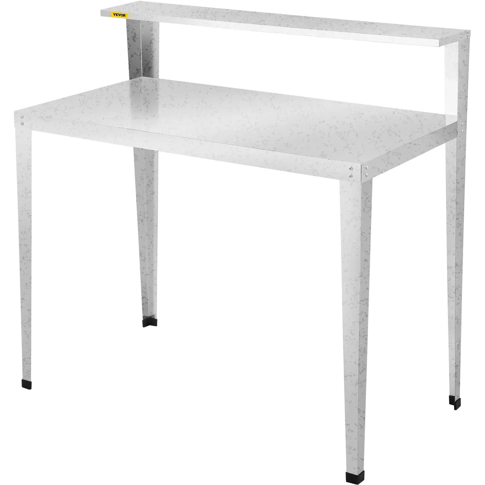 Banco de macetas VEVOR de metal robusto con estante y mesa de trabajo de acero galvanizado.