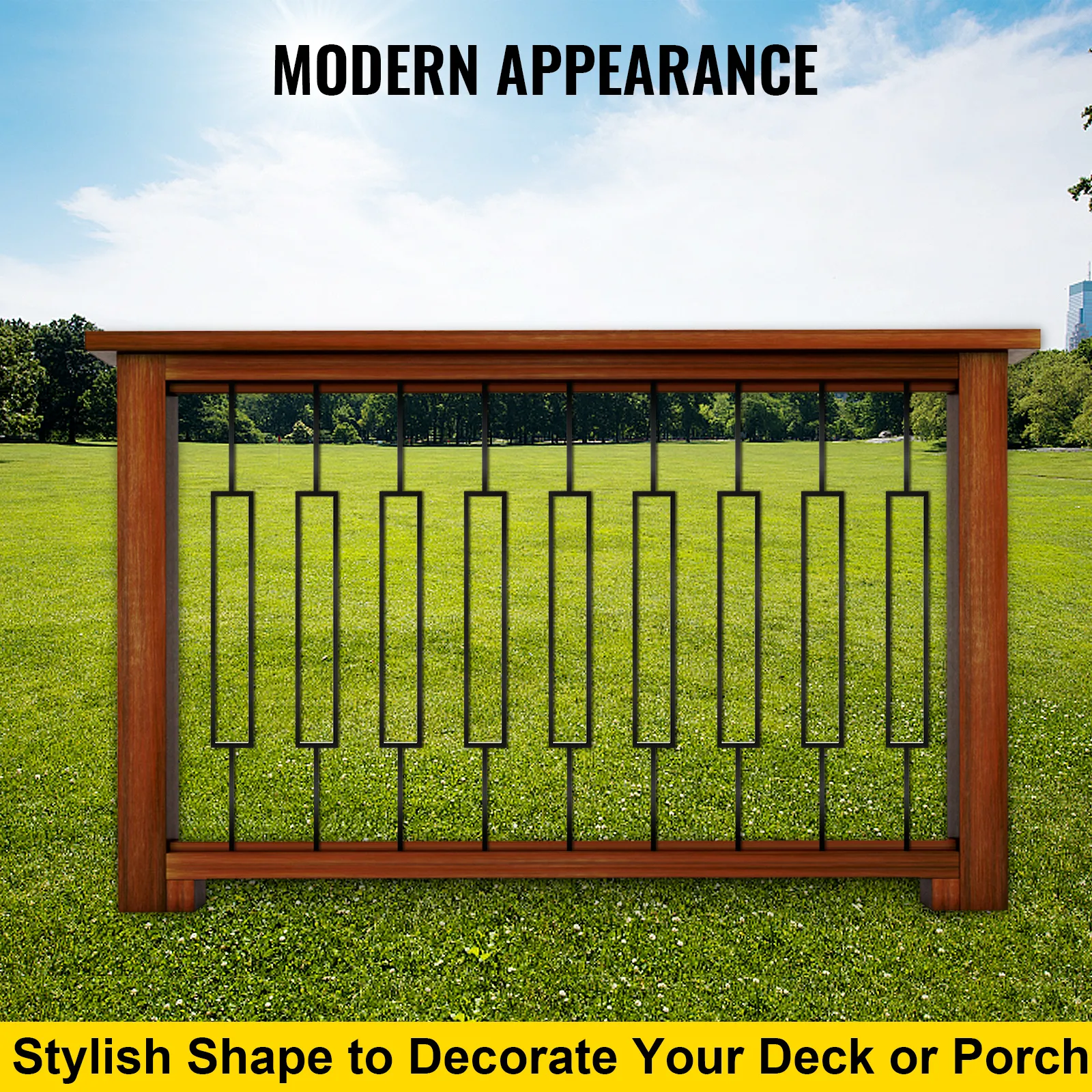 VEVOR deck balusters showcasing modern appearance and stylish shape for decks or porches.