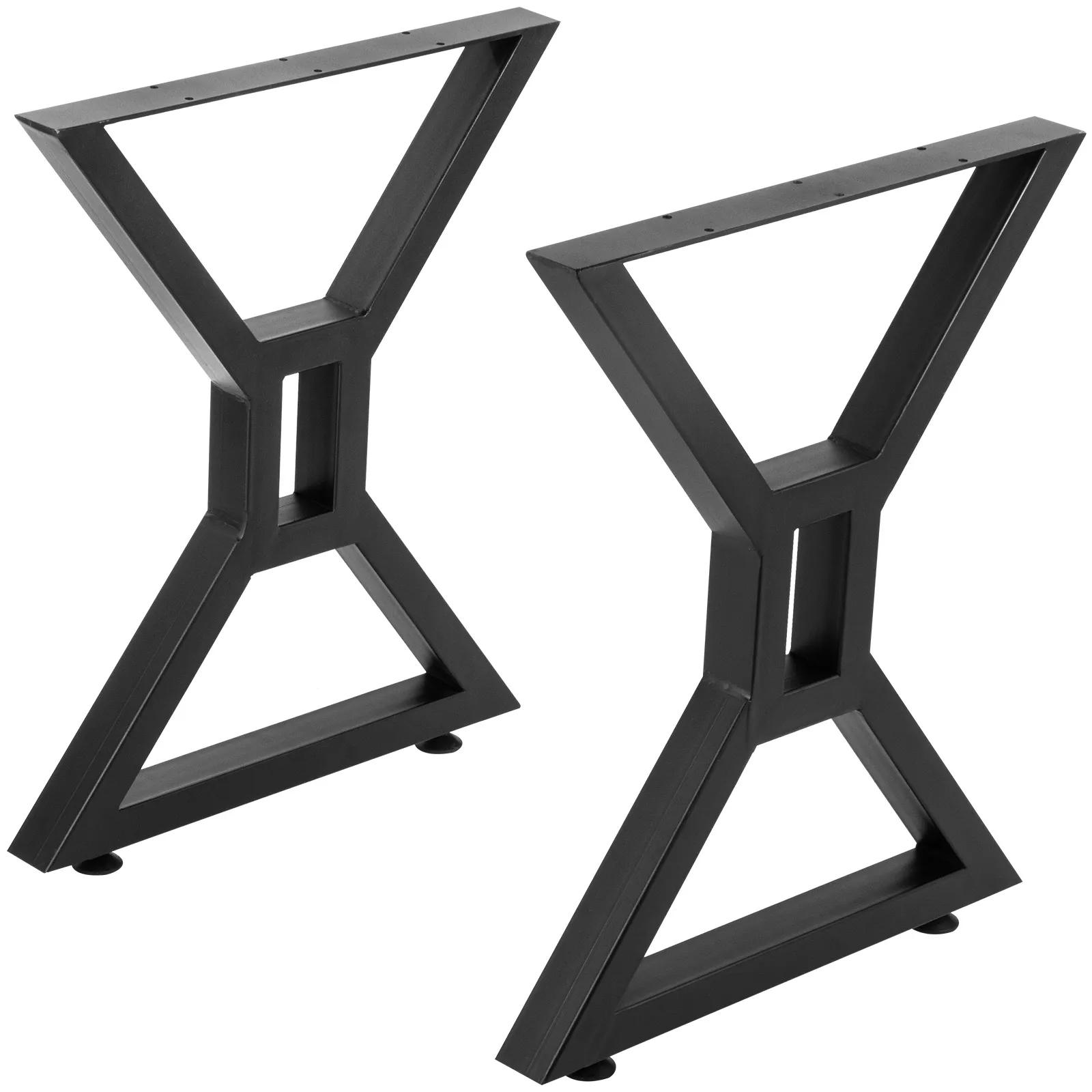 black VEVOR dining table legs with unique geometric design.