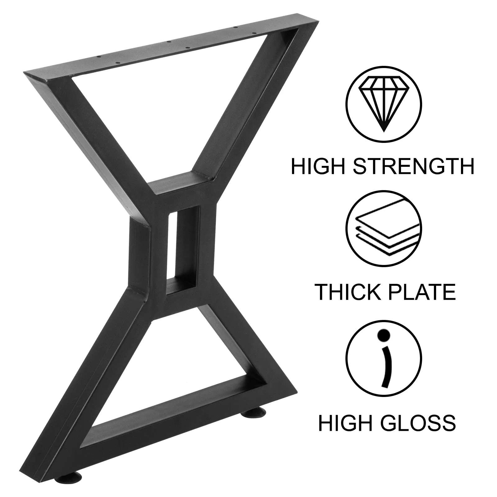 VEVOR dining table legs, high strength, thick plate, high gloss finish.