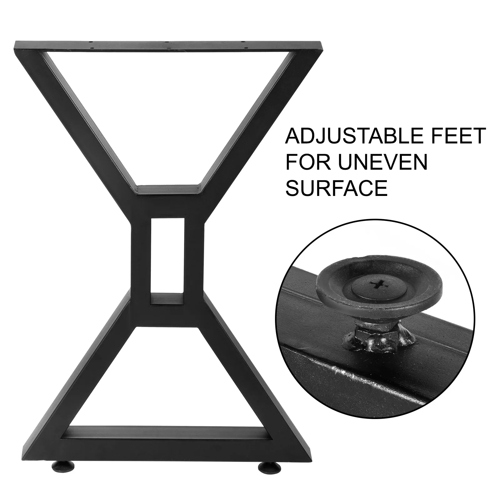 adjustable VEVOR dining table legs with an uneven surface footplate.