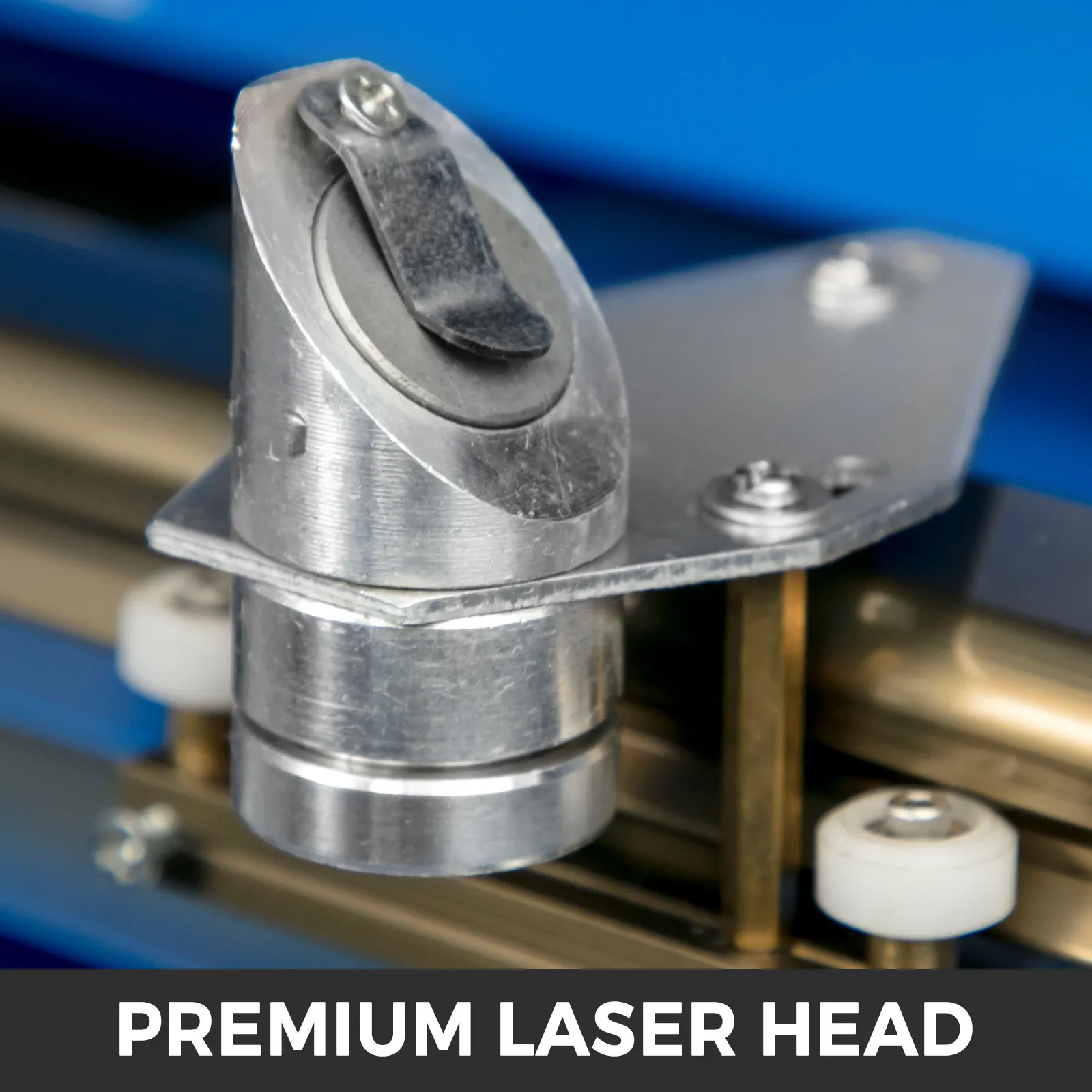 close-up of the VEVOR laser engraver's premium laser head for precision cutting.