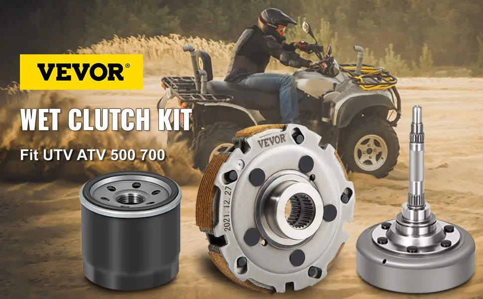 VEVOR wet clutch kit assembly for utv atv 500 700 with off-road action.