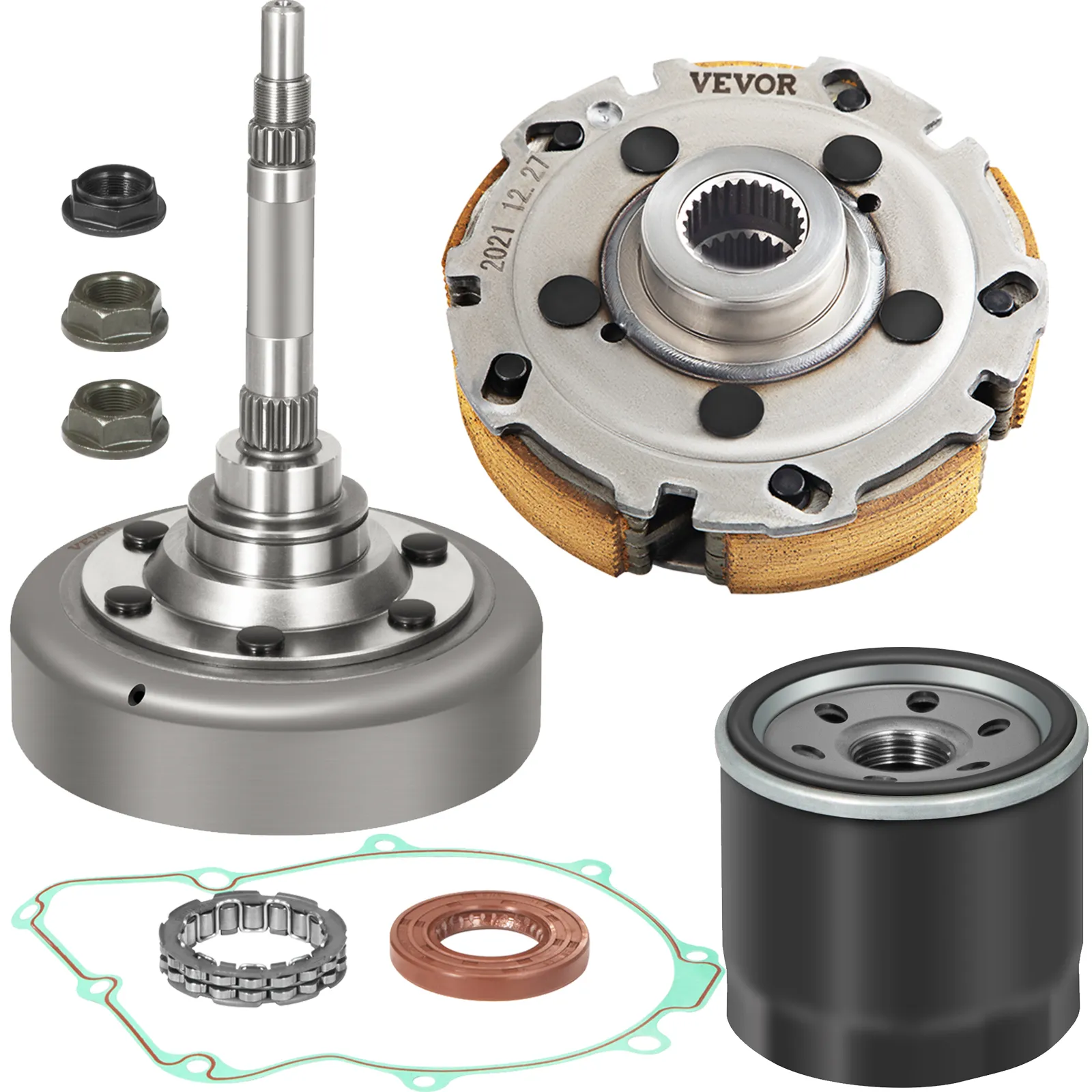 VEVOR wet clutch kit assembly with gasket, bearings, and nuts.