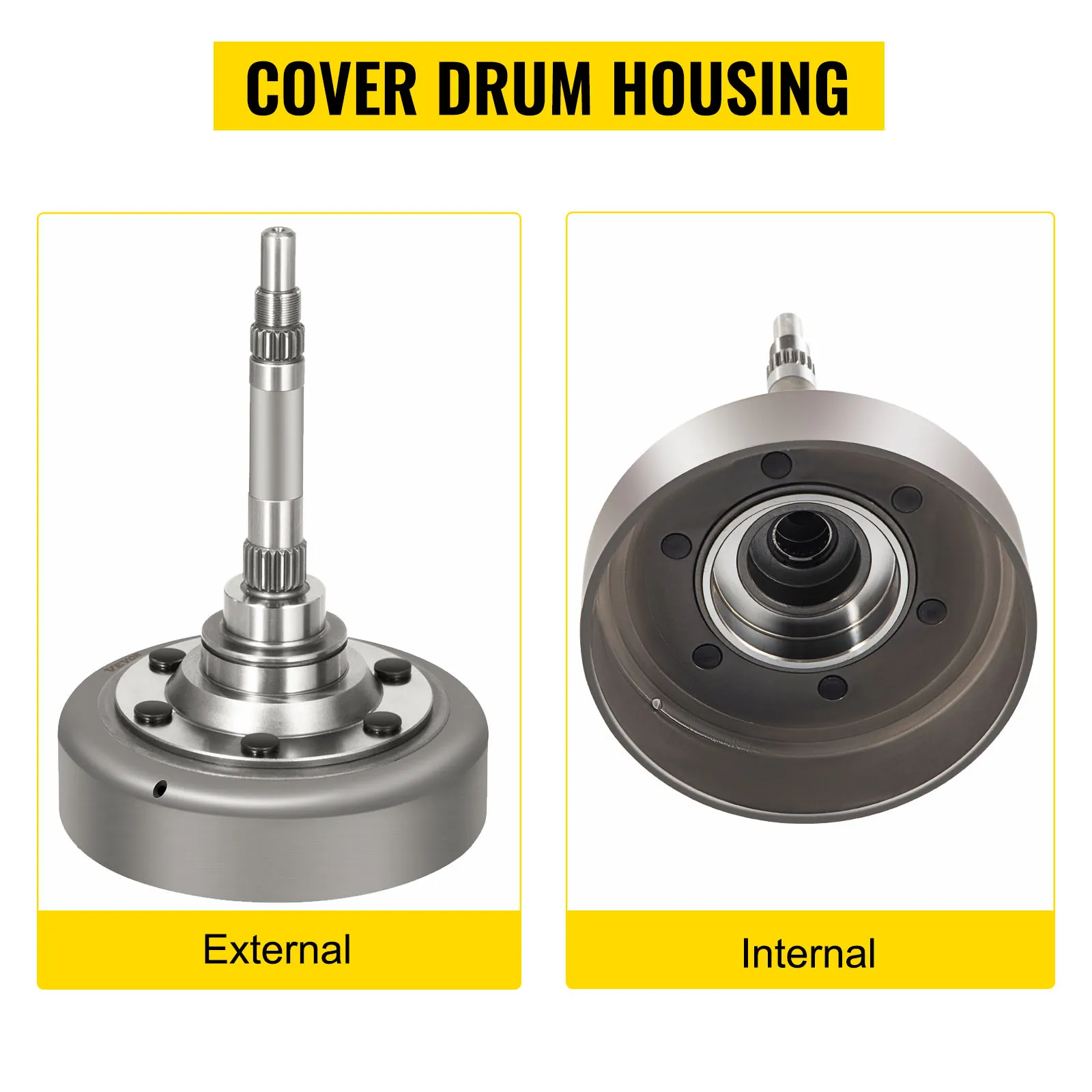 VEVOR wet clutch kit assembly cover drum housing external and internal view.