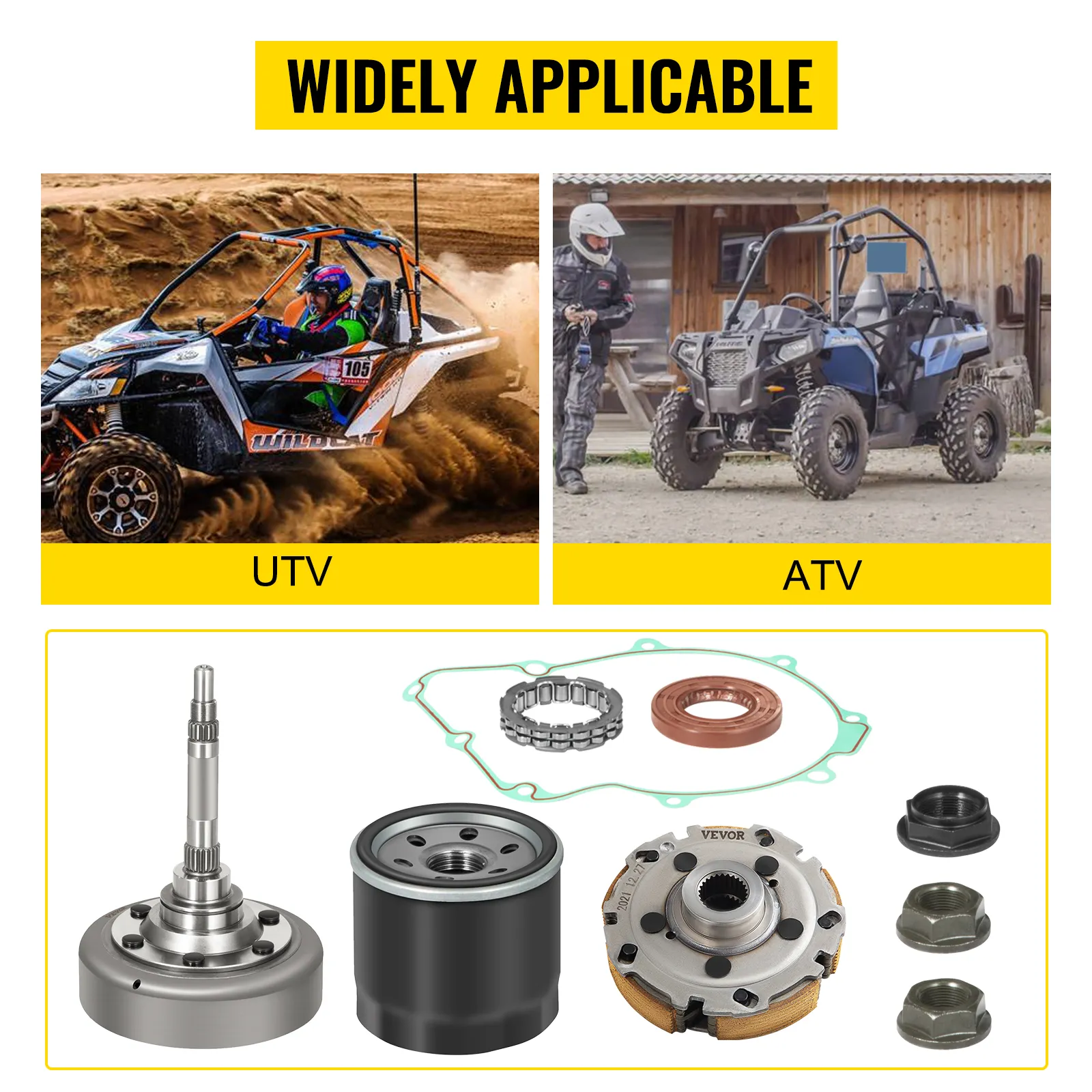 VEVOR wet clutch kit assembly for utv and atv, widely applicable components.