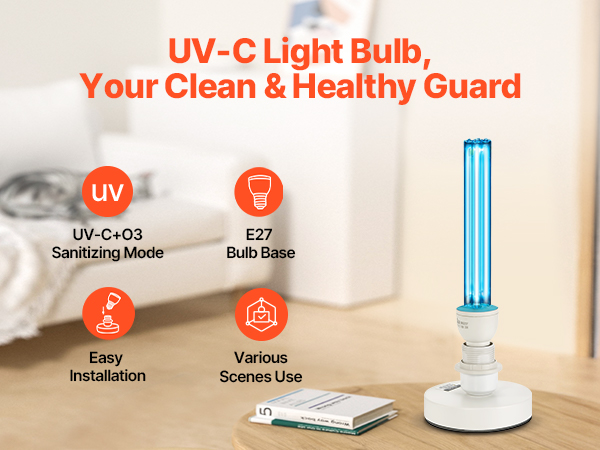 VEVOR UV Light Bulb, 2 Pack, 25W Replacement Ultraviolet UVC