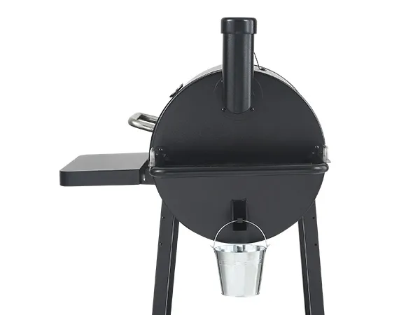 VEVOR charcoal grill with chimney and side shelf, featuring an ash bucket underneath.