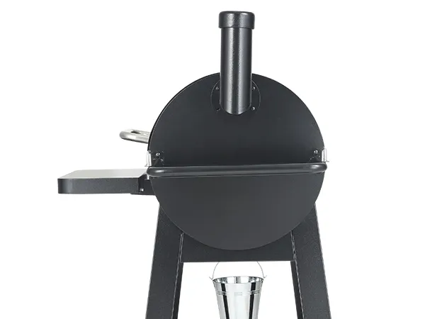 black VEVOR charcoal grill with a round lid, side shelf, vertical chimney, and ash collector.