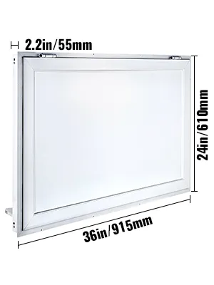 VEVOR concession window, 36in x 24in, white aluminum frame with 2.2in depth.