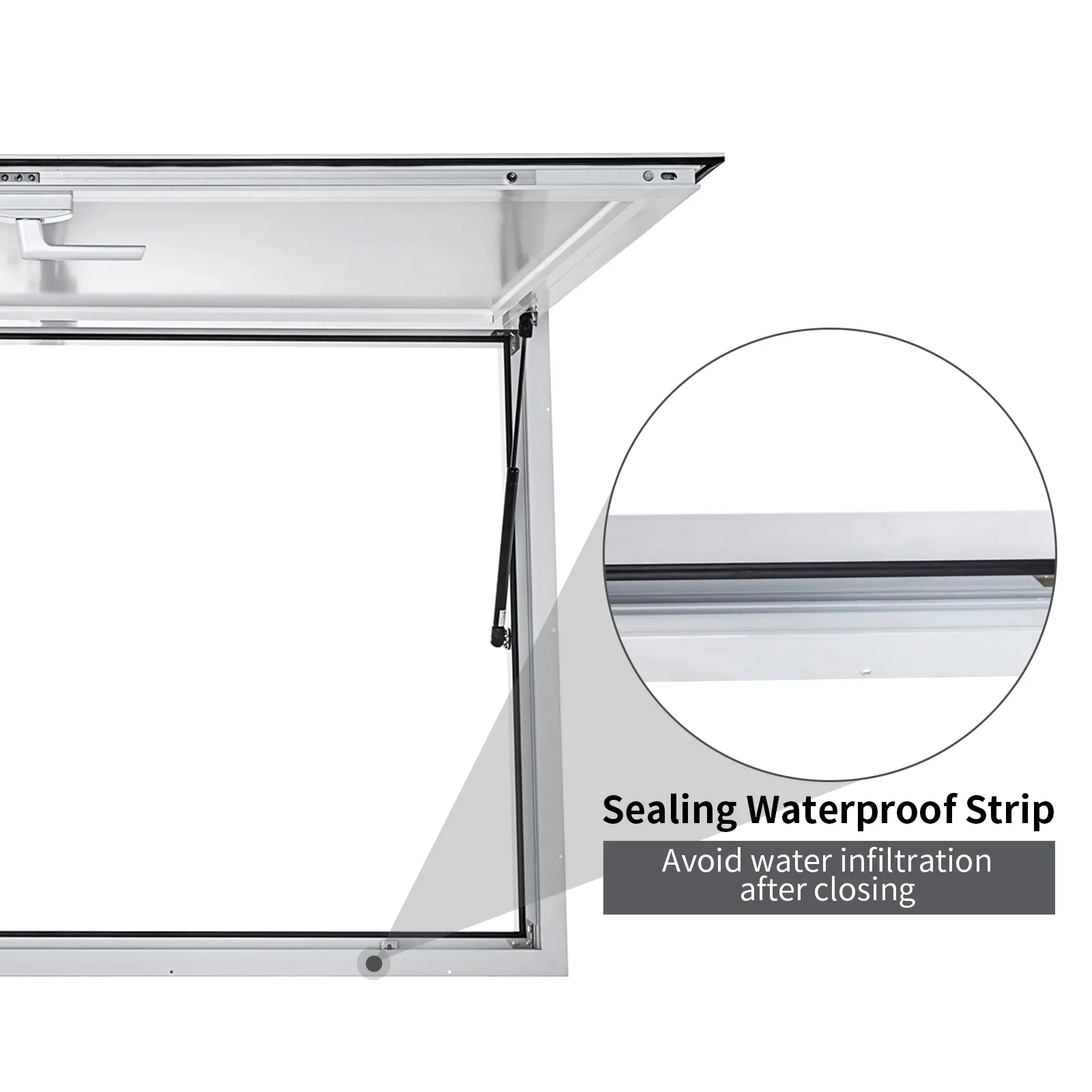 Ventana de concesión VEVOR con tira de sellado impermeable para evitar la infiltración de agua.