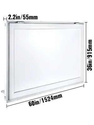 VEVOR concession window with dimensions: 60in x 36in, 2.2in frame thickness.