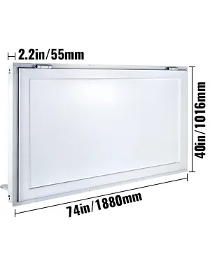 Ventana de concesión VEVOR blanca; dimensiones 74 pulgadas x 40 pulgadas x 2,2 pulgadas