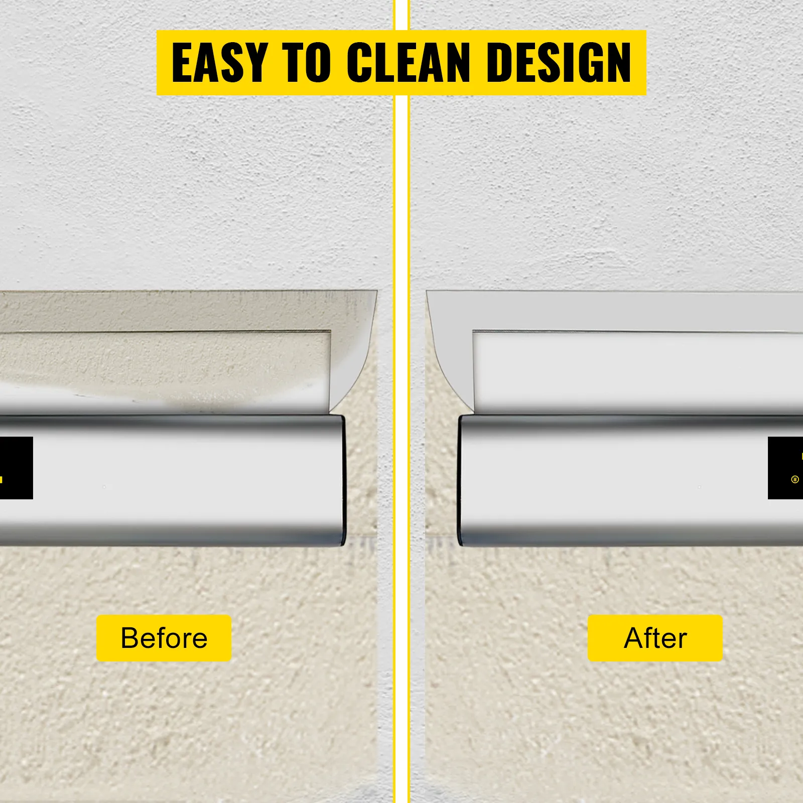 VEVOR-Abschäumklinge vor und nach der Reinigung, wobei das leicht zu reinigende Design hervorgehoben wird.