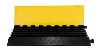 yellow-lidded VEVOR 5 channel cable protectors with black base and textured surface.