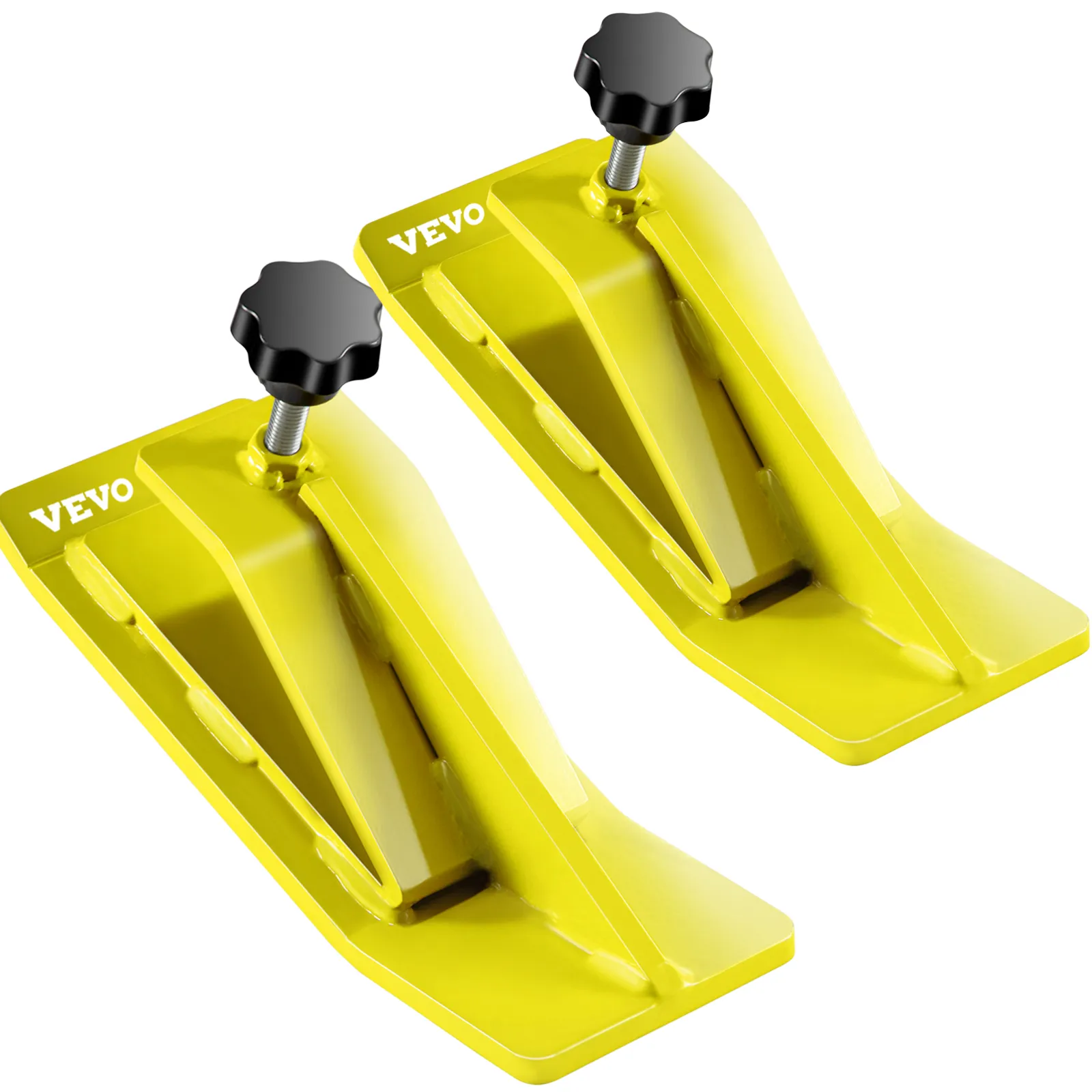 yellow VEVOR tractor bucket protectors with black knobs, set of two on white background.