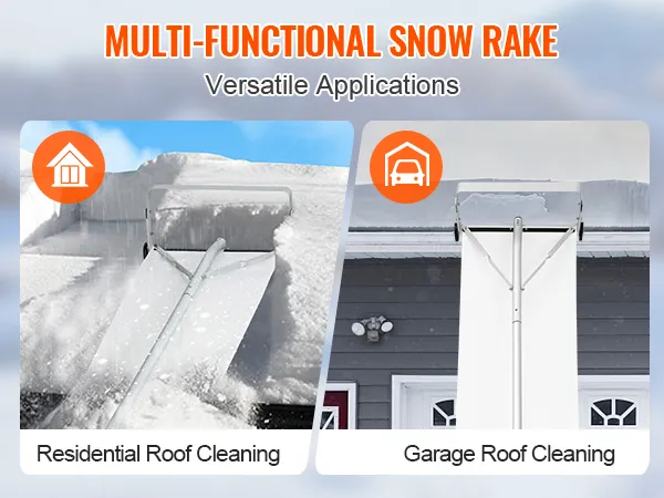 multifunctional VEVOR snow roof rake for residential and garage roof cleaning. versatile applications.