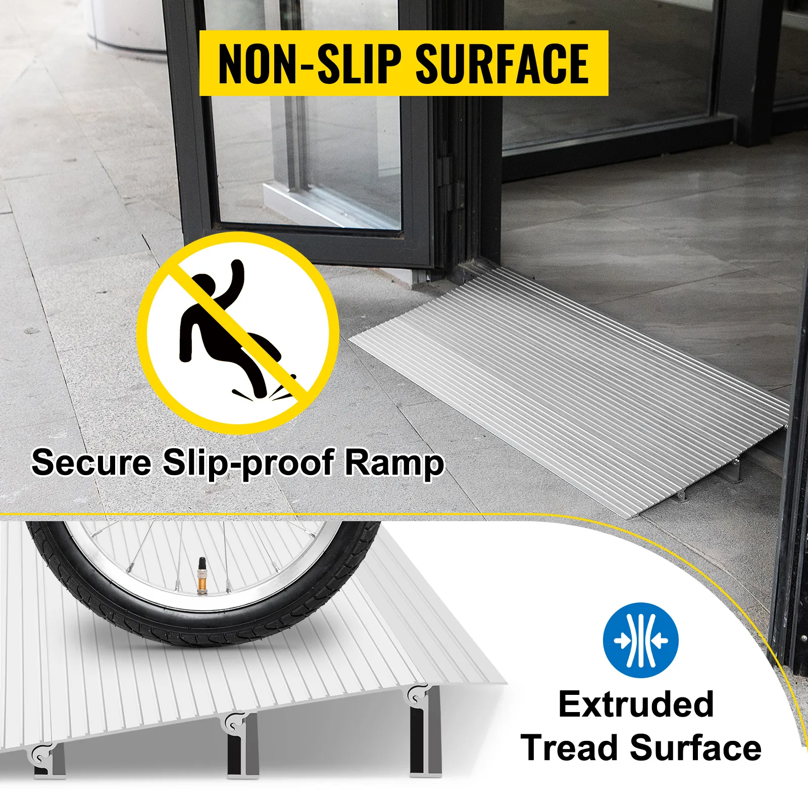 non-slip VEVOR entry ramp for secure access with slip-proof and extruded tread surface
