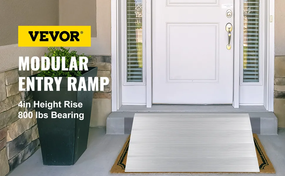 VEVOR entry ramp for a front door, 4in height rise, supports up to 800 lbs.