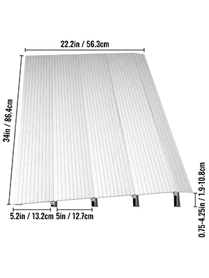 VEVOR entry ramp with dimensions labeled, showcasing width and height in centimeters.