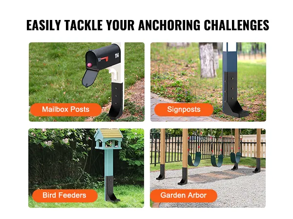 easily tackle your anchoring challenges using the VEVOR fence post anchor repair kit for mailboxes and arbors.