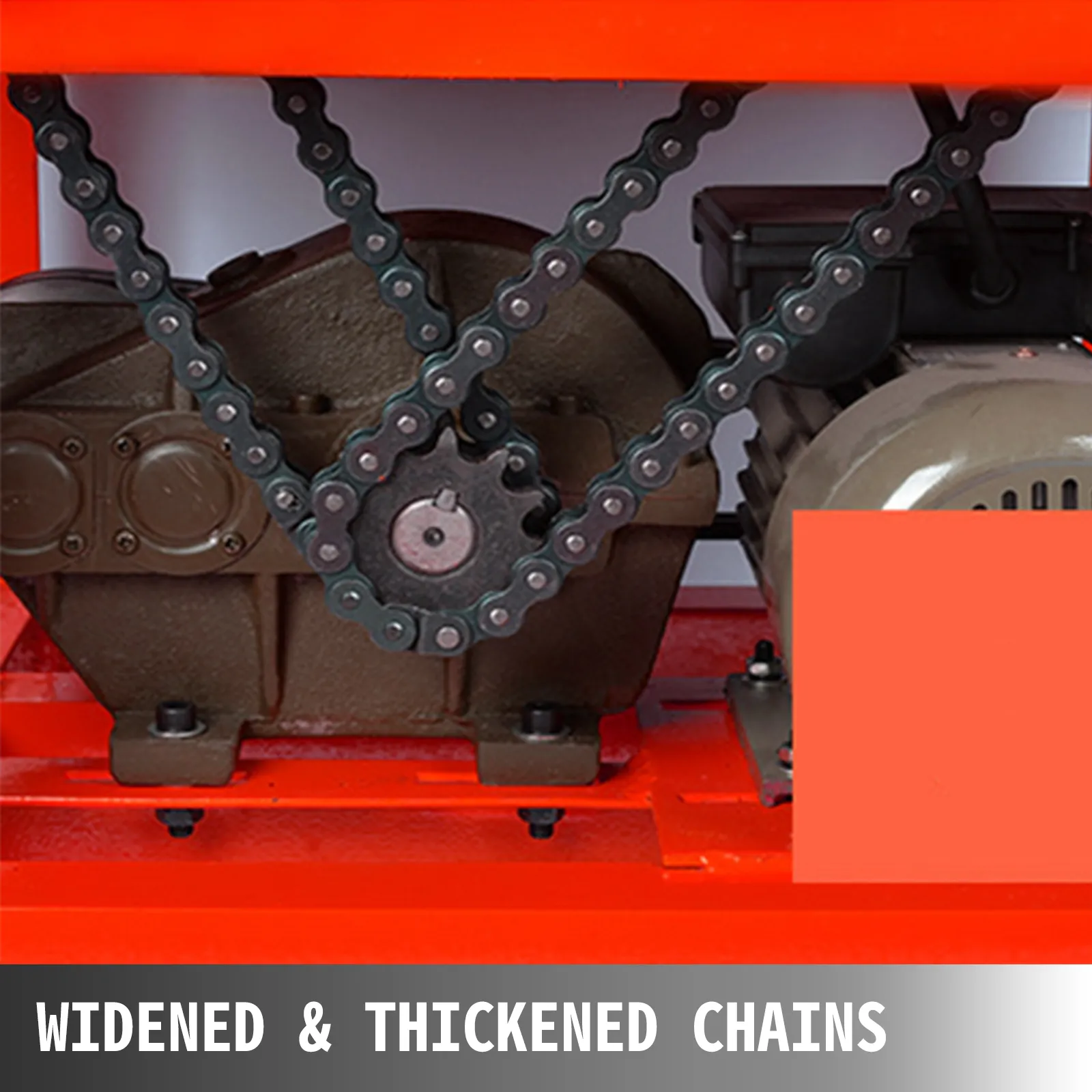 VEVOR pipe bender with widened and thickened chains for enhanced durability.