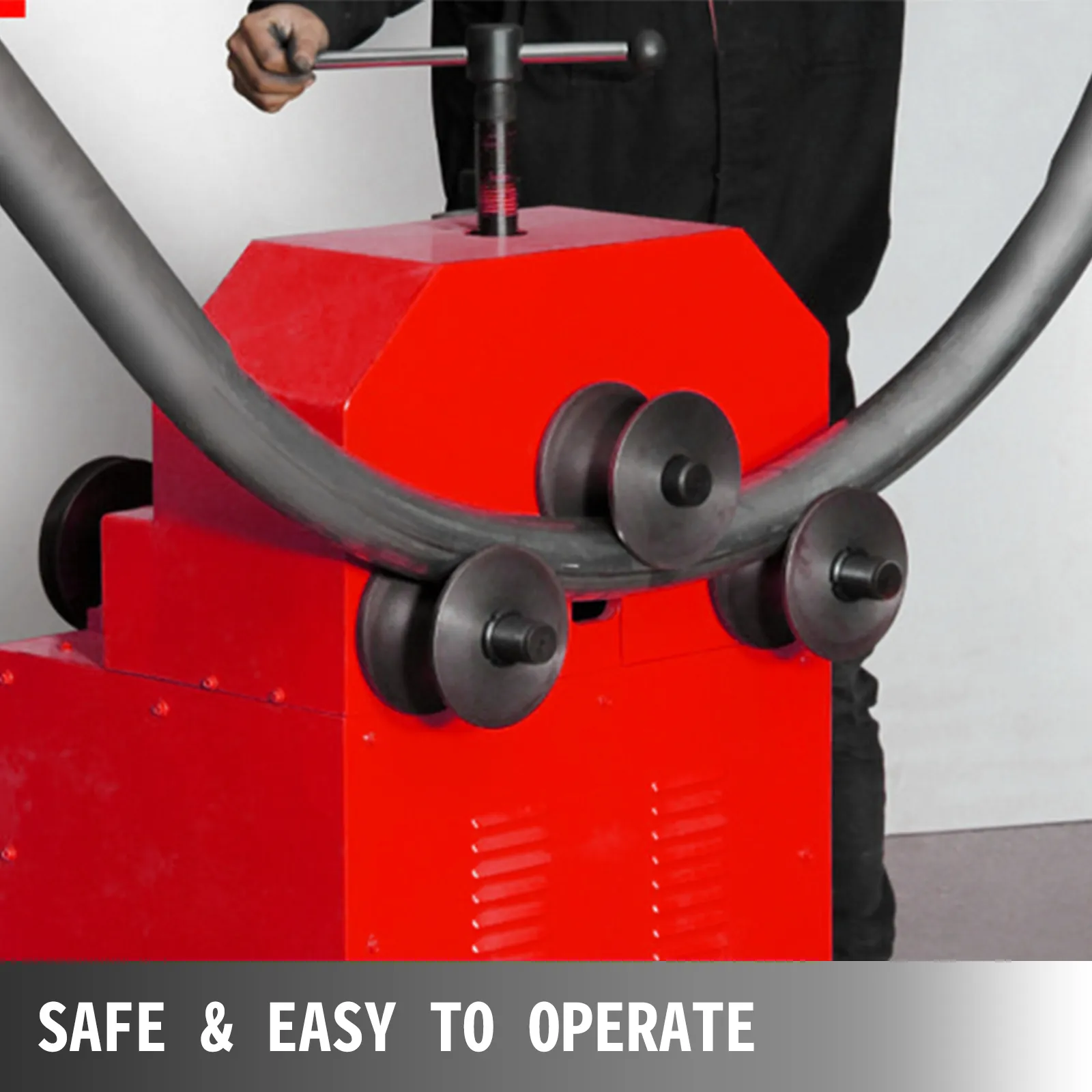 VEVOR pipe bender in use, showcasing its efficient and safe operation.