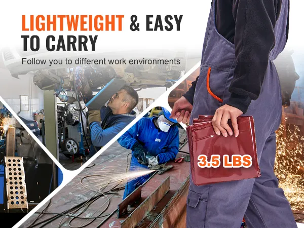 lightweight & easy to carry VEVOR welding curtain in various work environments, weighing 3.5 lbs.