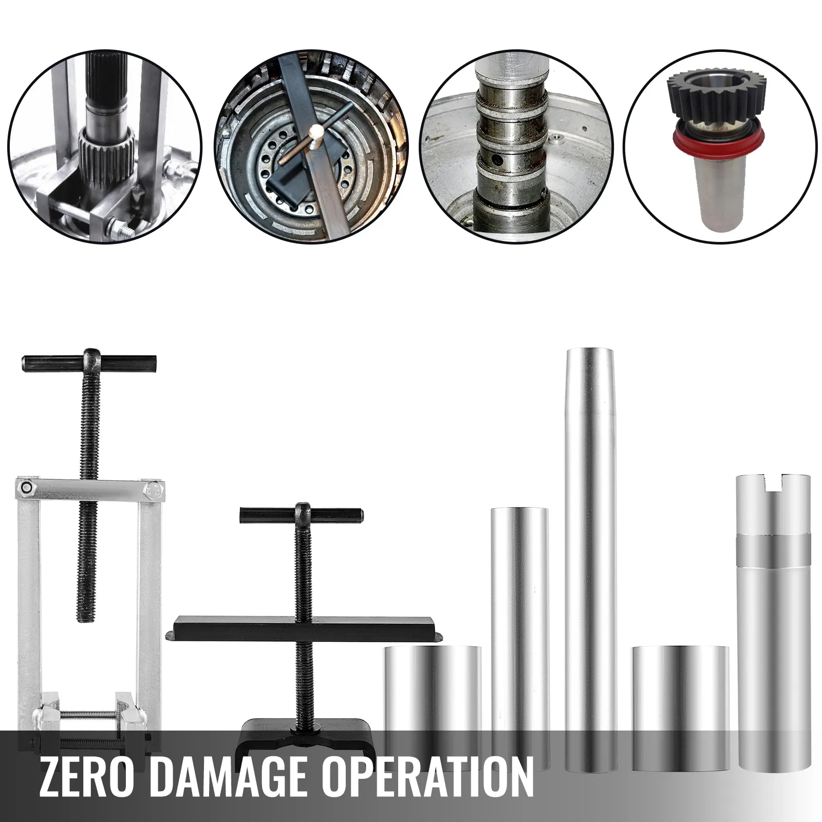 VEVOR turbine shaft kit with zero damage operation and various metal components.
