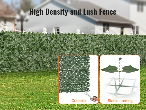 VEVOR ivy privacy fence for high-density, lush coverage. features cuttable and stable locking mechanism.