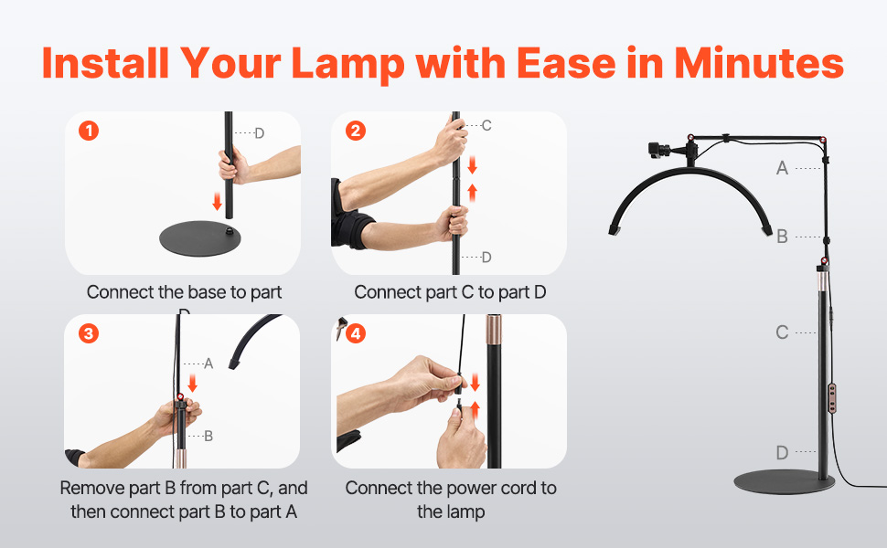 VEVOR Half Moon Light Lamp – 2-in-1 LED, 3000K–6000K