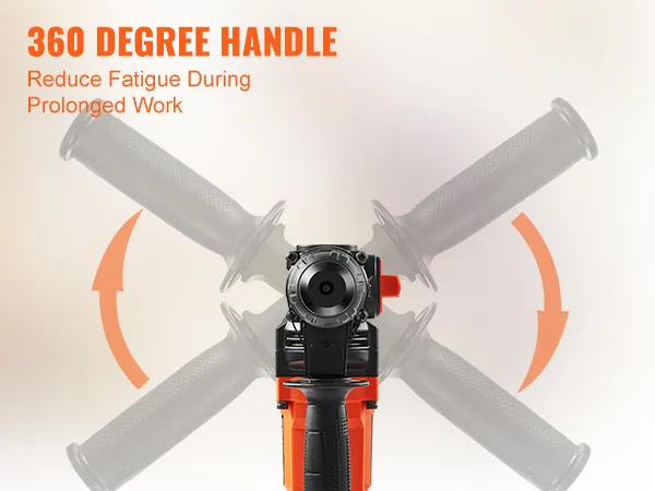 VEVOR rotary hammer drill with 360-degree handle, reducing fatigue during prolonged work