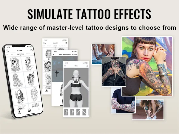 simula gli effetti dei tatuaggi con la stampante per stencil per tatuaggi VEVOR. Ampia gamma di disegni di livello master.