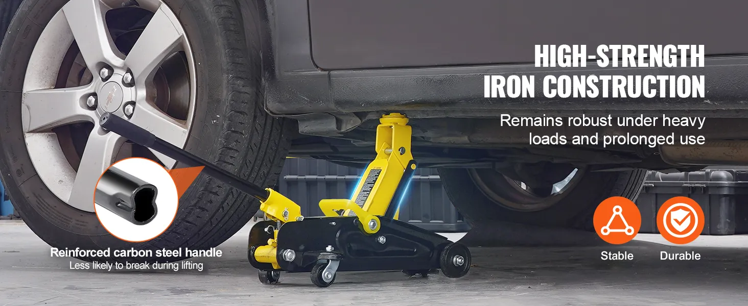 VEVOR Low Profile Floor Jack 2 Ton Heavy Duty Single Piston Hydraulic Pump