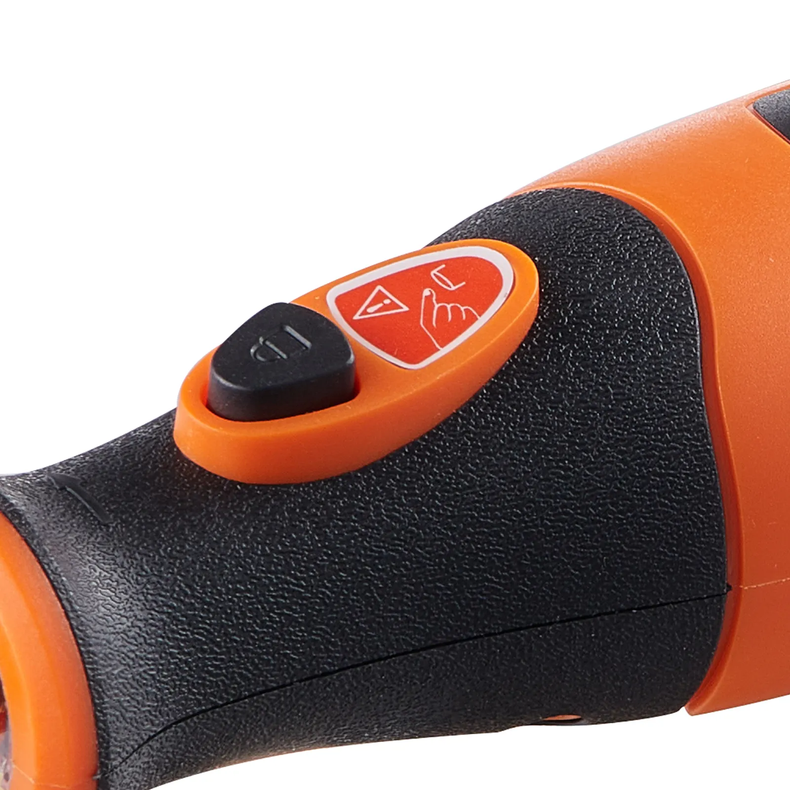 close-up of the VEVOR rotary tool kit with orange and black ergonomic design, featuring control buttons.
