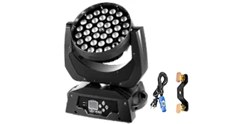 Luz de escenario LED VEVOR con soporte de montaje y cable de alimentación.