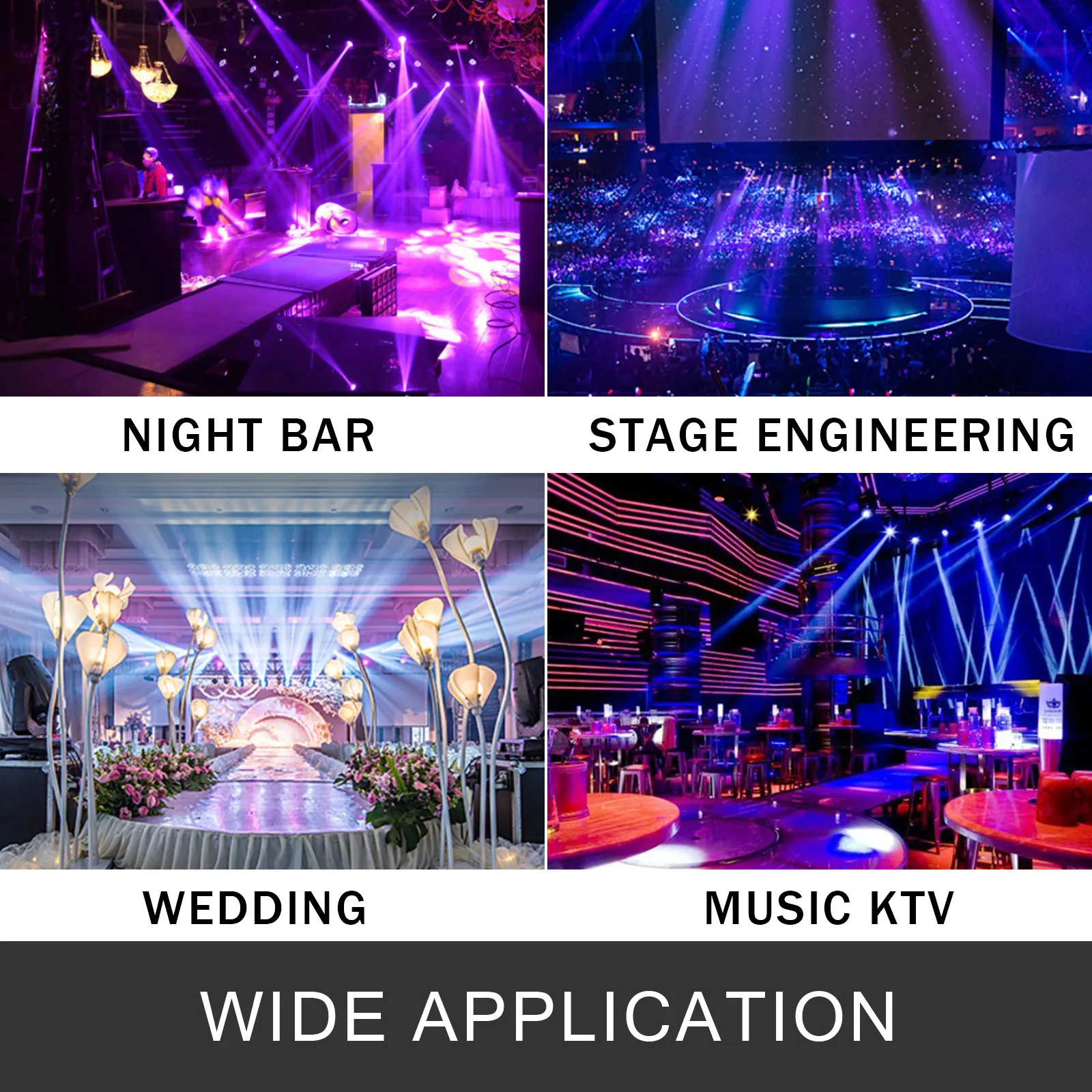 Luz de escenario LED VEVOR utilizada en bares nocturnos, ingeniería de escenarios, bodas y KTV musical.