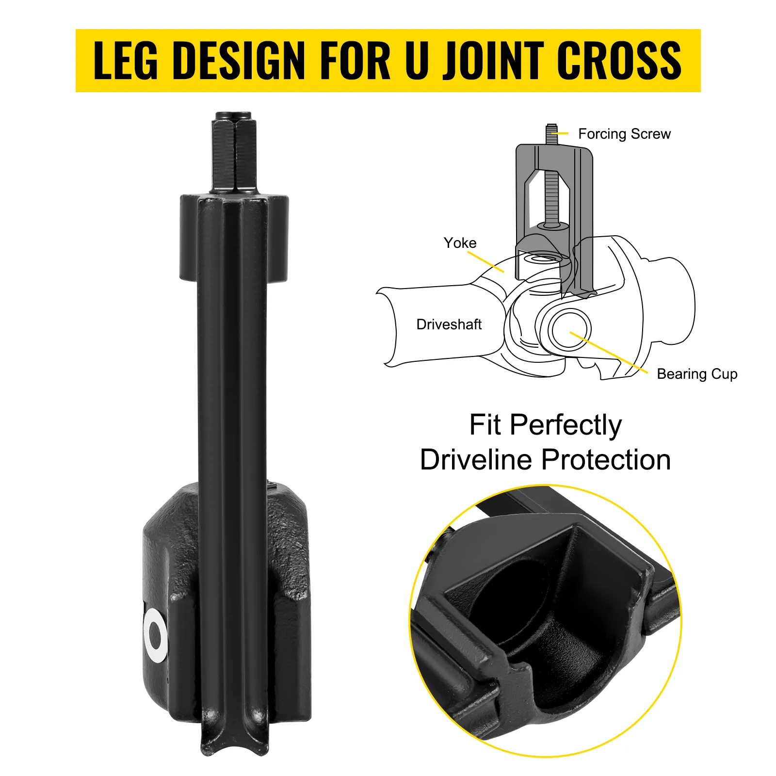 VEVOR u joint puller with leg design for precise driveline protection.