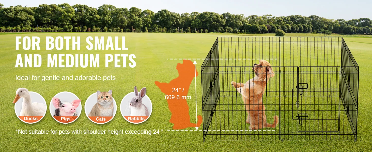 Parque de juegos para perros VEVOR para mascotas pequeñas y medianas, incluidos patos, cerdos, gatos y conejos en campo abierto.