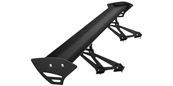 Alerón VEVOR gt wing negro con soportes ajustables sobre fondo blanco.