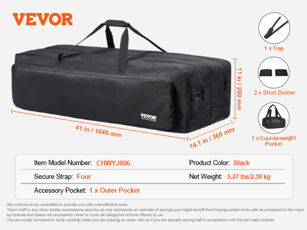 VEVOR Teleskoptasche 770mm – Robuste Transporttasche Mit Schnallen, Trennwänden & Polsterung Für Teleskop & Stativ