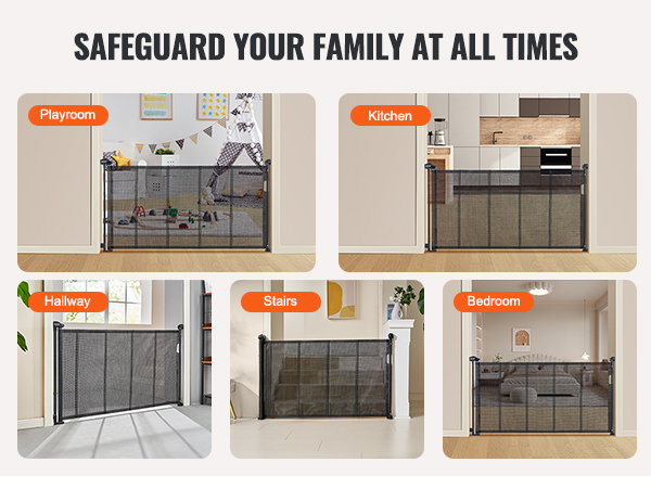 Barrière Rétractable Pour Chat/chien - 50x125 Cm, Ventouses, Pliable, Pour Portes Et Escaliers - 8