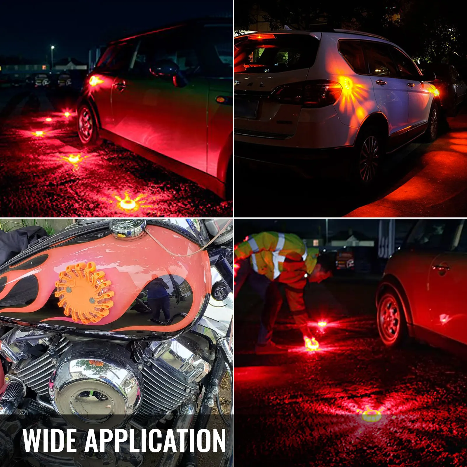 Bengalas de carretera VEVOR que iluminan automóviles y motocicletas por la noche. Amplia aplicación.