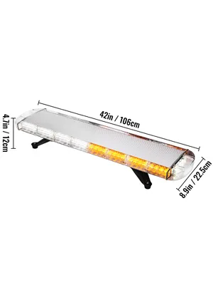 Barra de luz estroboscópica VEVOR con dimensiones 42 pulgadas x 4,7 pulgadas x 8,9 pulgadas.