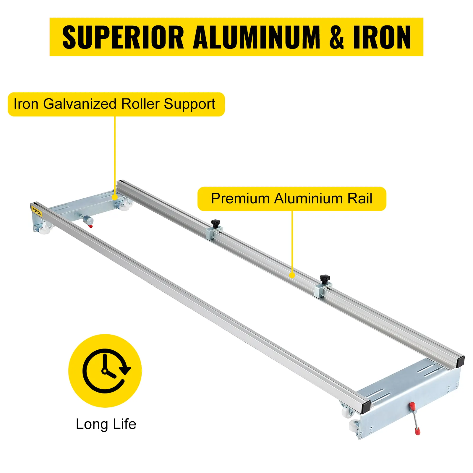 Trineo de enrutador VEVOR con componentes superiores de aluminio y hierro para una larga vida útil.