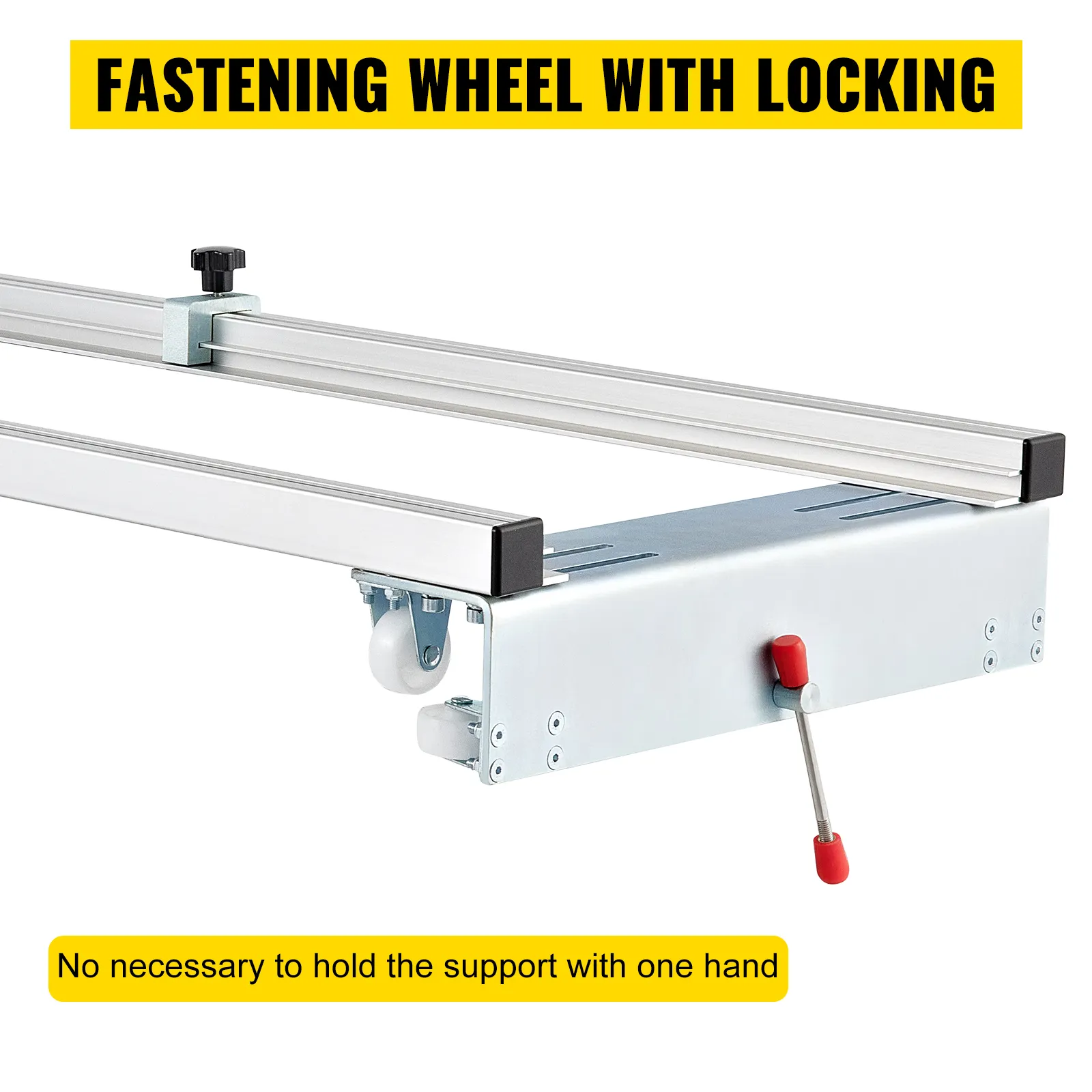 Trineo de fresadora VEVOR con rueda de fijación y mecanismo de bloqueo.