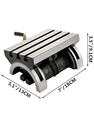 VEVOR tilting milling table with dimensions 7"x5.1"x3.5".