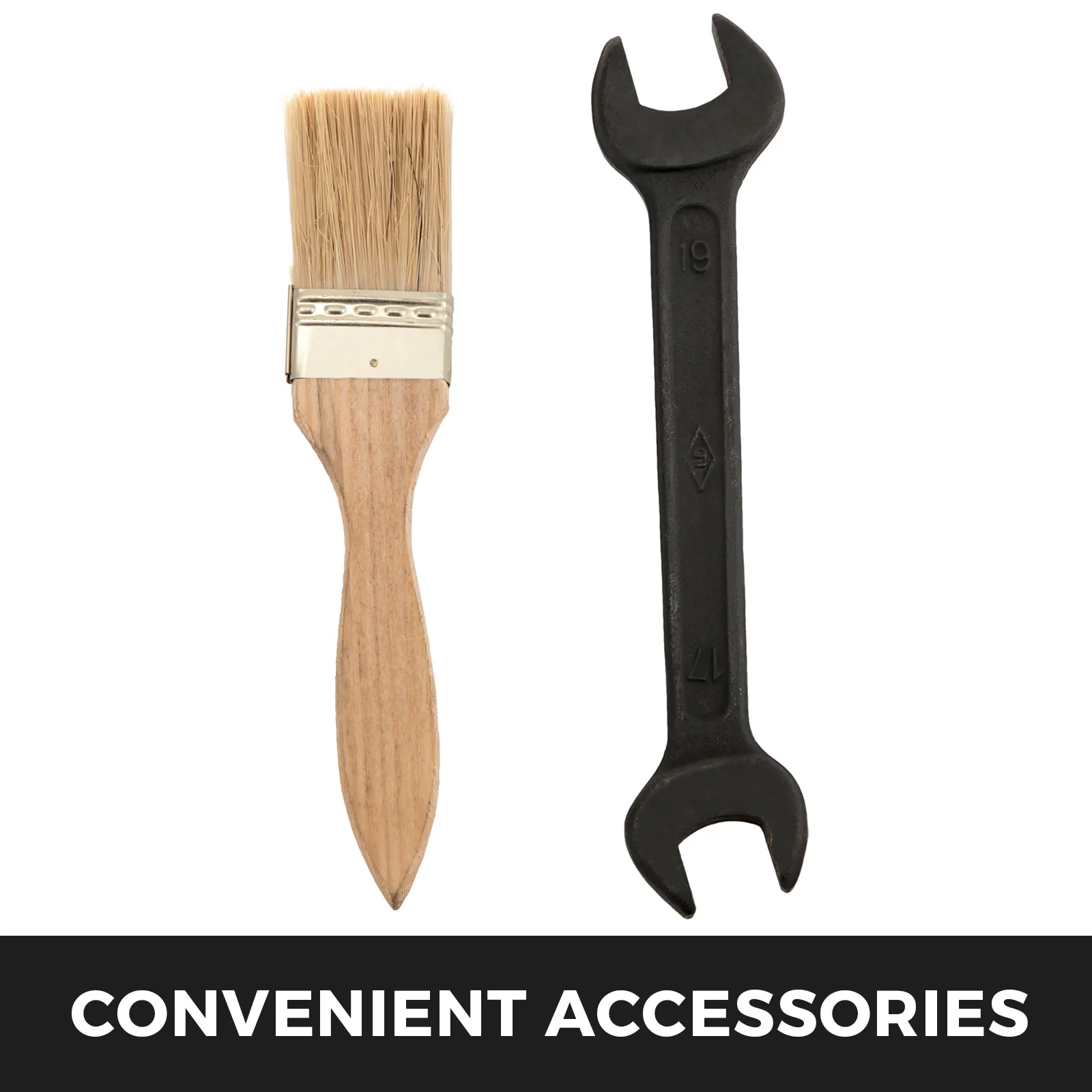 paintbrush and wrench, key tools for VEVOR tilting milling table. convenient accessories.