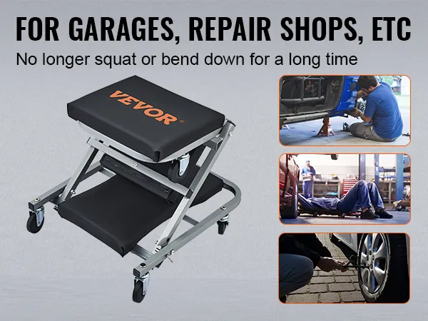 VEVOR 2 in 1 Z Creeper Seat Rolling Chair Auto Mechanics Shop Garage Work Stool